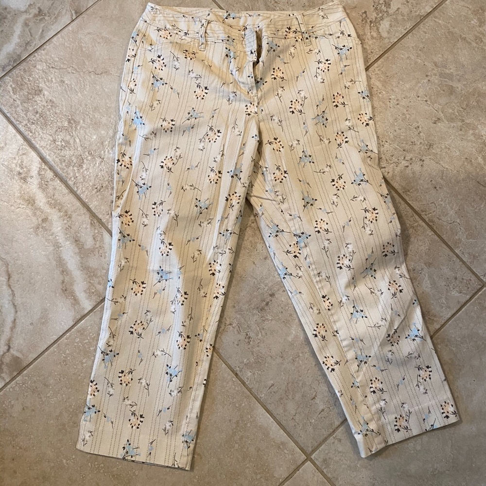 Ann Taylor Loft floral crop pant SZ 4P